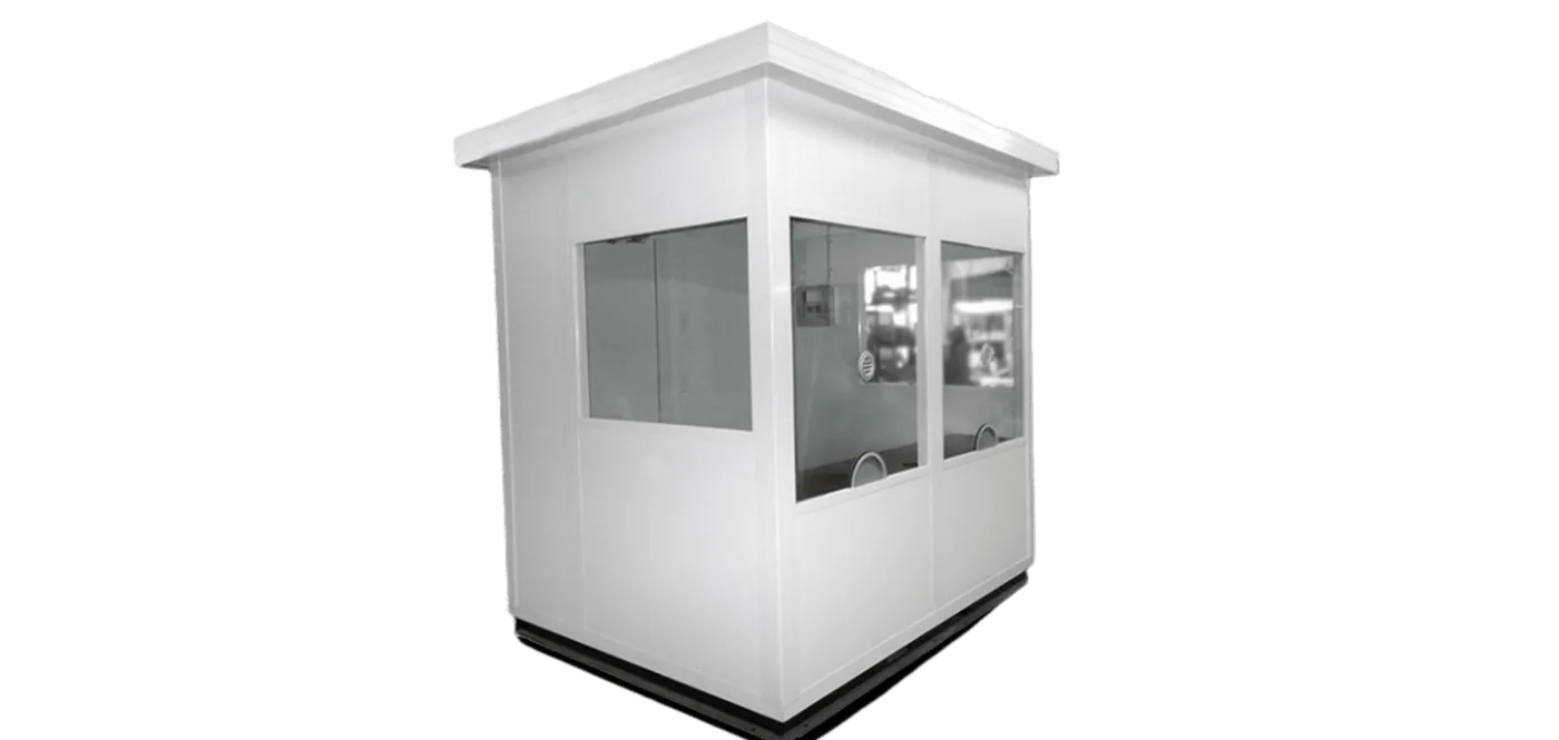 Elevated platform-mounted parking booth with improved sight lines