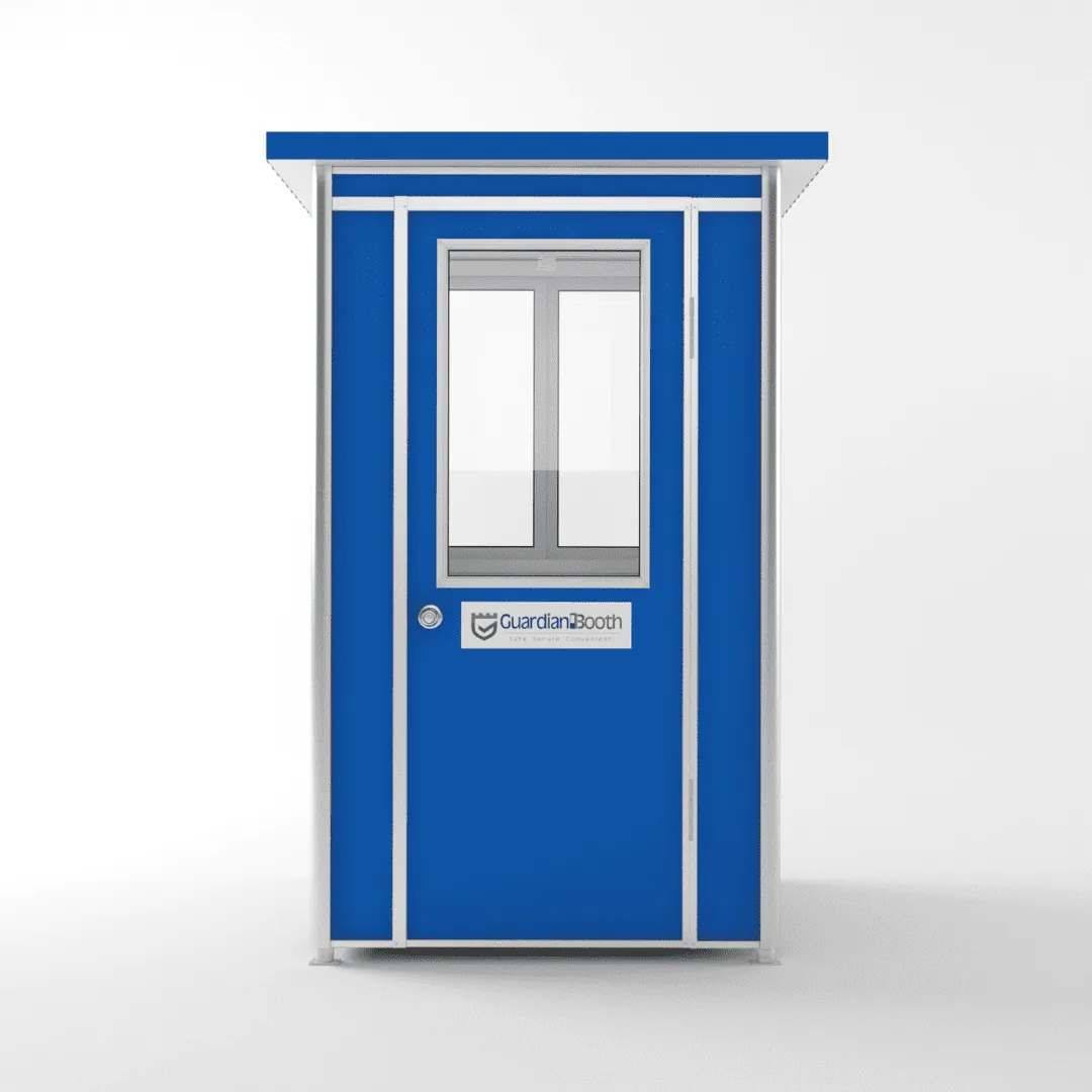 Single-lane parking cashier booth at a surface lot entrance