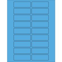 MH-USA 3 x 1" Fluorescent Blue Rectangle Laser Labels