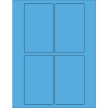 MH-USA 3 x 5" Fluorescent Blue Rectangle Laser Labels