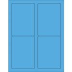 MH-USA 3 1/2 x 5" Fluorescent Blue Rectangle Laser Labels