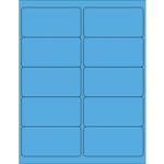 MH-USA 4 x 2" Fluorescent Blue Rectangle Laser Labels