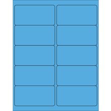 MH-USA 4 x 2" Fluorescent Blue Rectangle Laser Labels