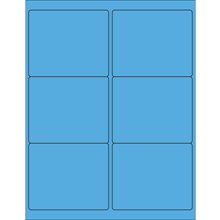 MH-USA 4 x 3 1/3" Fluorescent Blue Rectangle Laser Labels