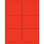 MH-USA 4 x 3 1/3" Red Rectangle Laser Labels