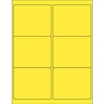 MH-USA 4 x 3 1/3" Yellow Rectangle Laser Labels