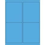 MH-USA 4 x 5" Fluorescent Blue Rectangle Laser Labels