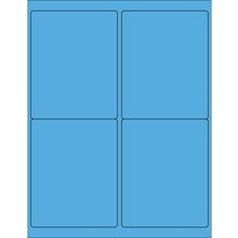 MH-USA 4 x 5" Fluorescent Blue Rectangle Laser Labels