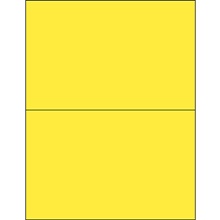 MH-USA 8 1/2 x 5 1/2" Yellow Rectangle Laser Labels