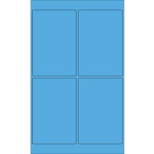 MH-USA 4 x 6" Fluorescent Blue Rectangle Laser Labels