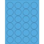 MH-USA 1 5/8" Fluorescent Blue Circle Laser Labels