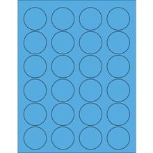 MH-USA 1 5/8" Fluorescent Blue Circle Laser Labels
