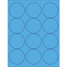 MH-USA 2 1/2" Fluorescent Blue Circle Laser Labels