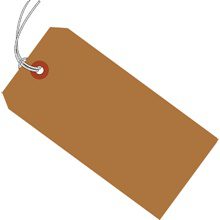 MH-USA 4 3/4 x 2 3/8 100% 10 Pt. Recycled Kraft Shipping Tag - Pre-Strung