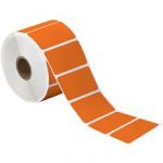 MH-USA 2 1/4 x 1 1/4" Orange Desktop Direct Thermal Label
