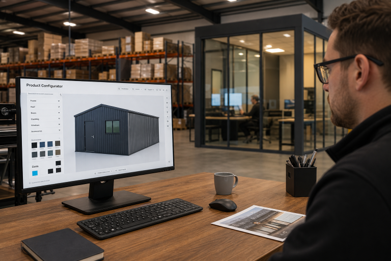 MH-USA online design tool used to lay out a storage and handling system