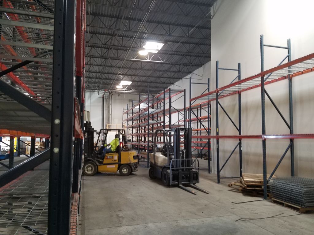 Pallet rack system in a warehouse designed using the MH-USA design tools
