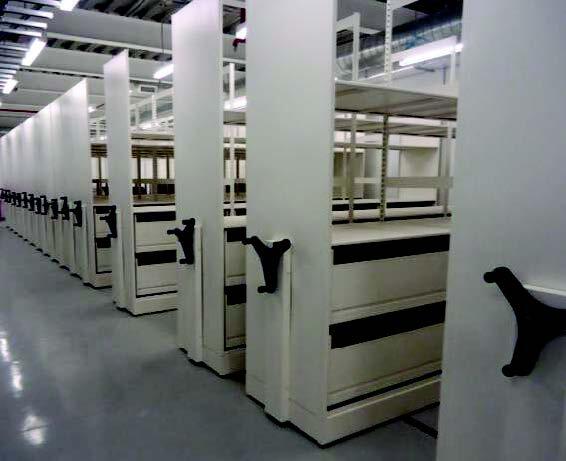 Museum collection storage on mobile shelving