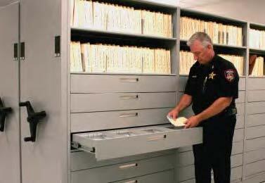 Law enforcement evidence room mobile shelving