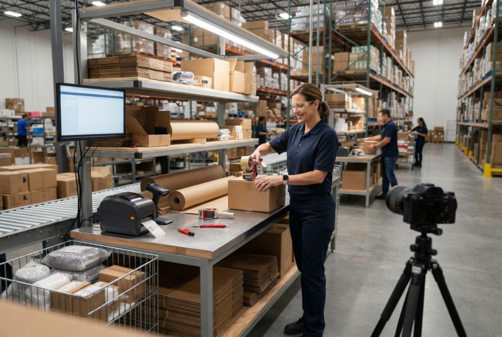 Optimize Packing Station Design for E-commerce Fulfillment