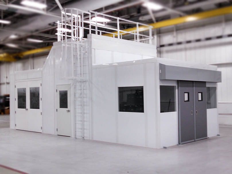 Large modular equipment enclosure for industrial use