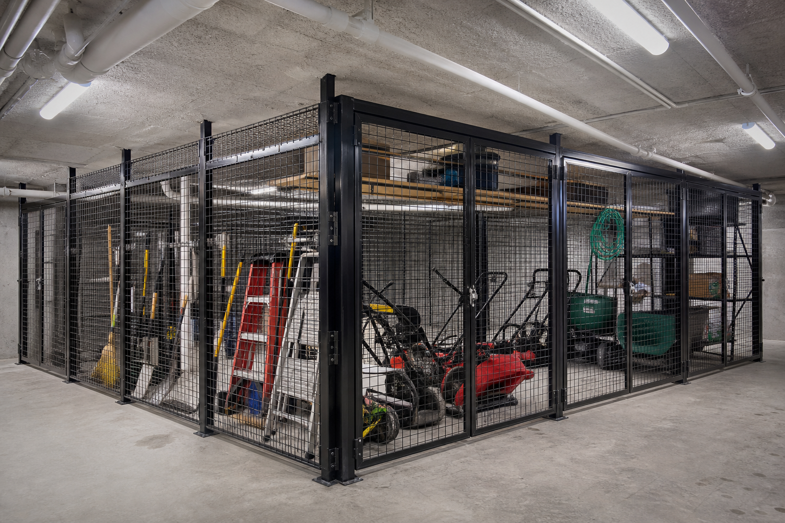 Tenant storage lockers in a building