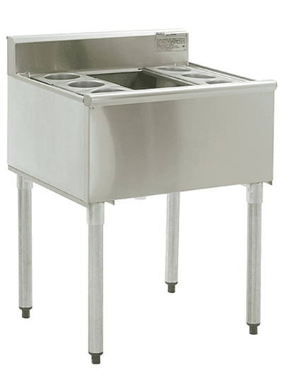 Eagle 1800 Series underbar cocktail unit with ice bin and bottle wells