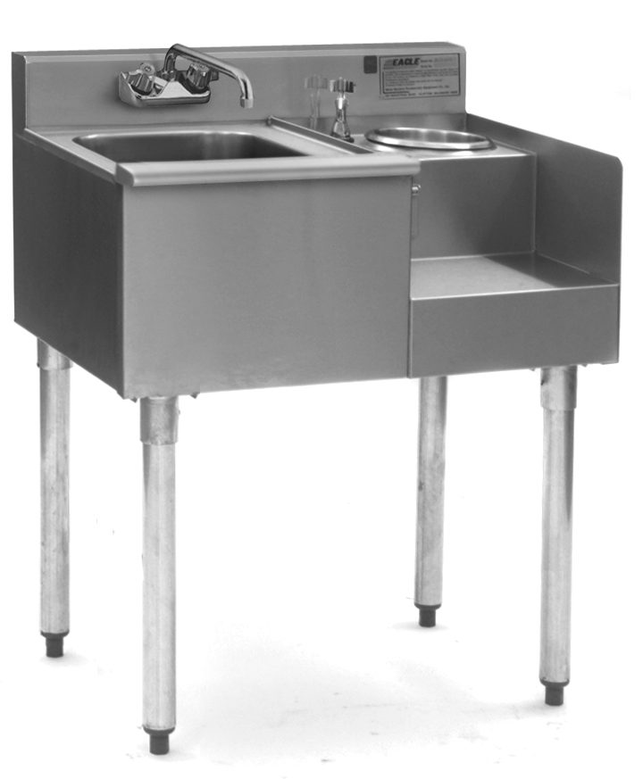1800 Series underbar blender module with recessed blender well and ice bin