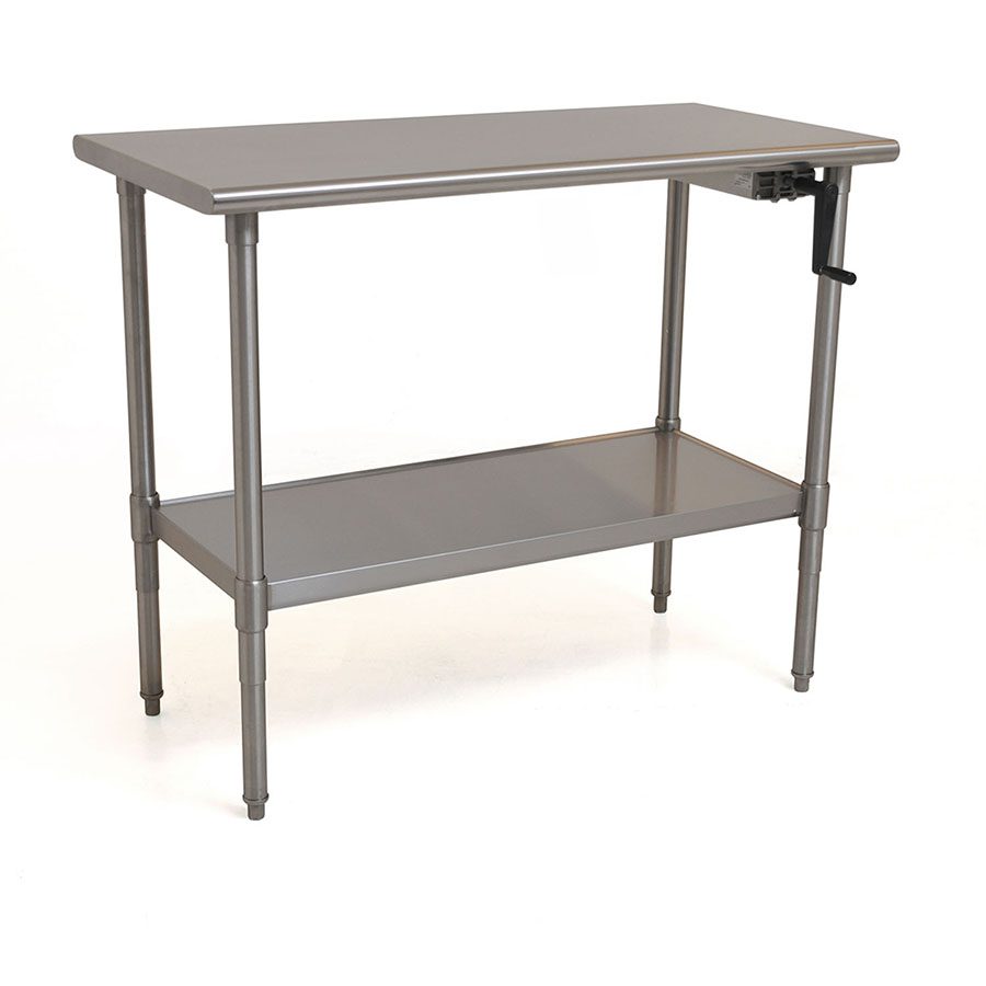 Height adjustable ergonomic stainless steel worktable for prep stations