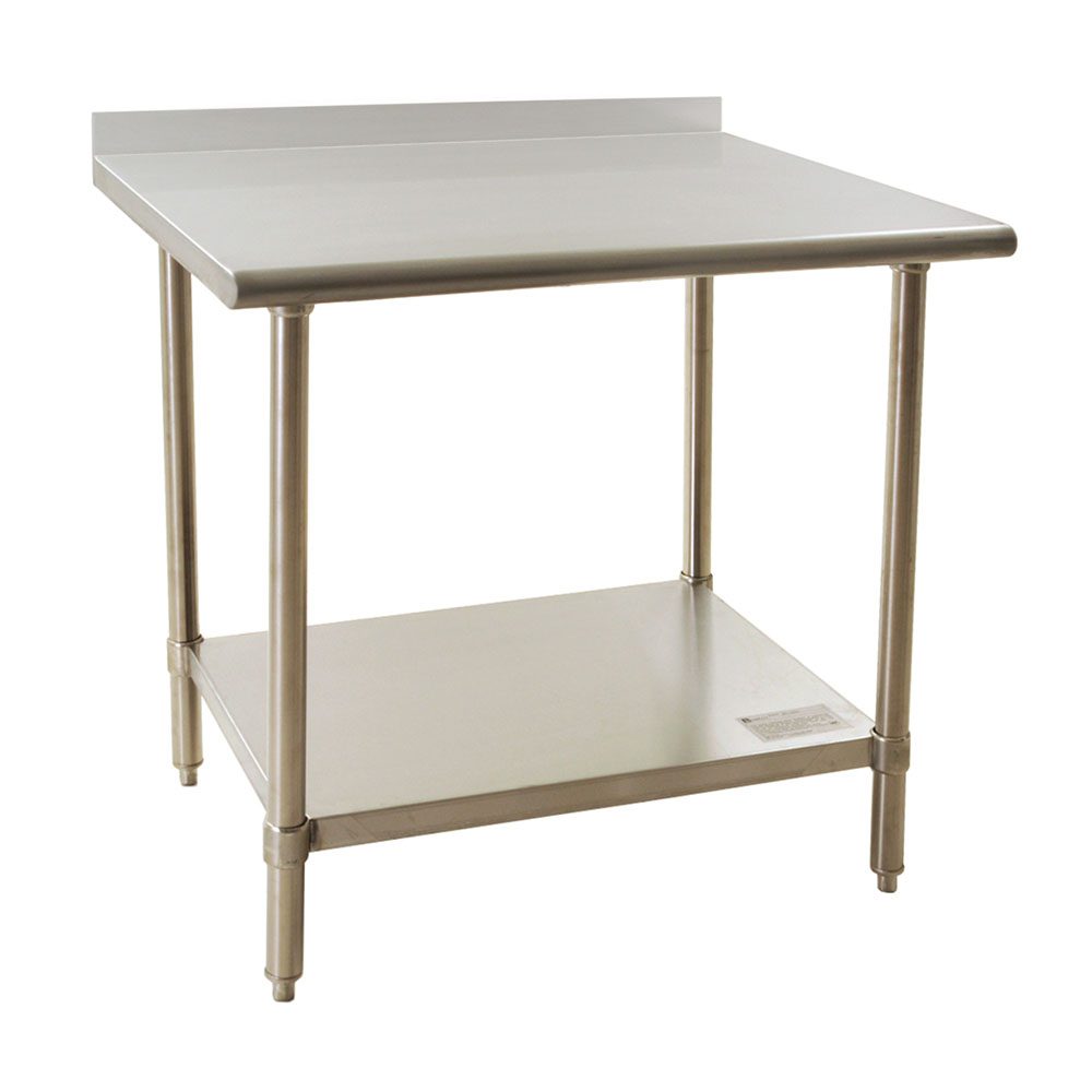 Blendport FL Series stainless steel work table with rolled front rim edge