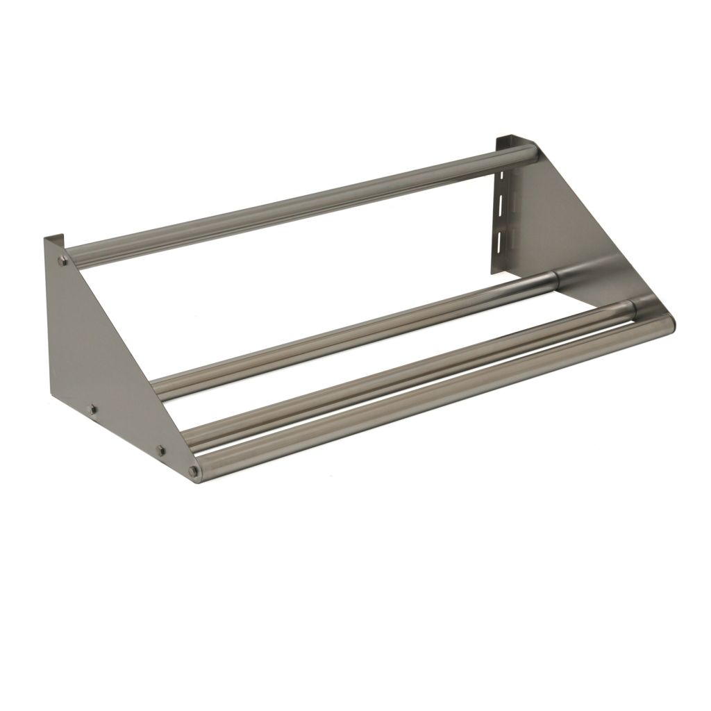 Wall-mounted tubular rack shelf for clean dish rack storage