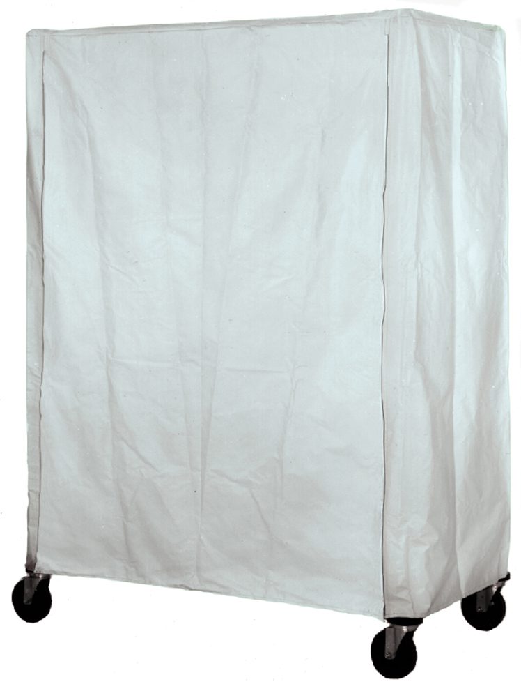 Cart cover protecting stored items on a kitchen transport cart