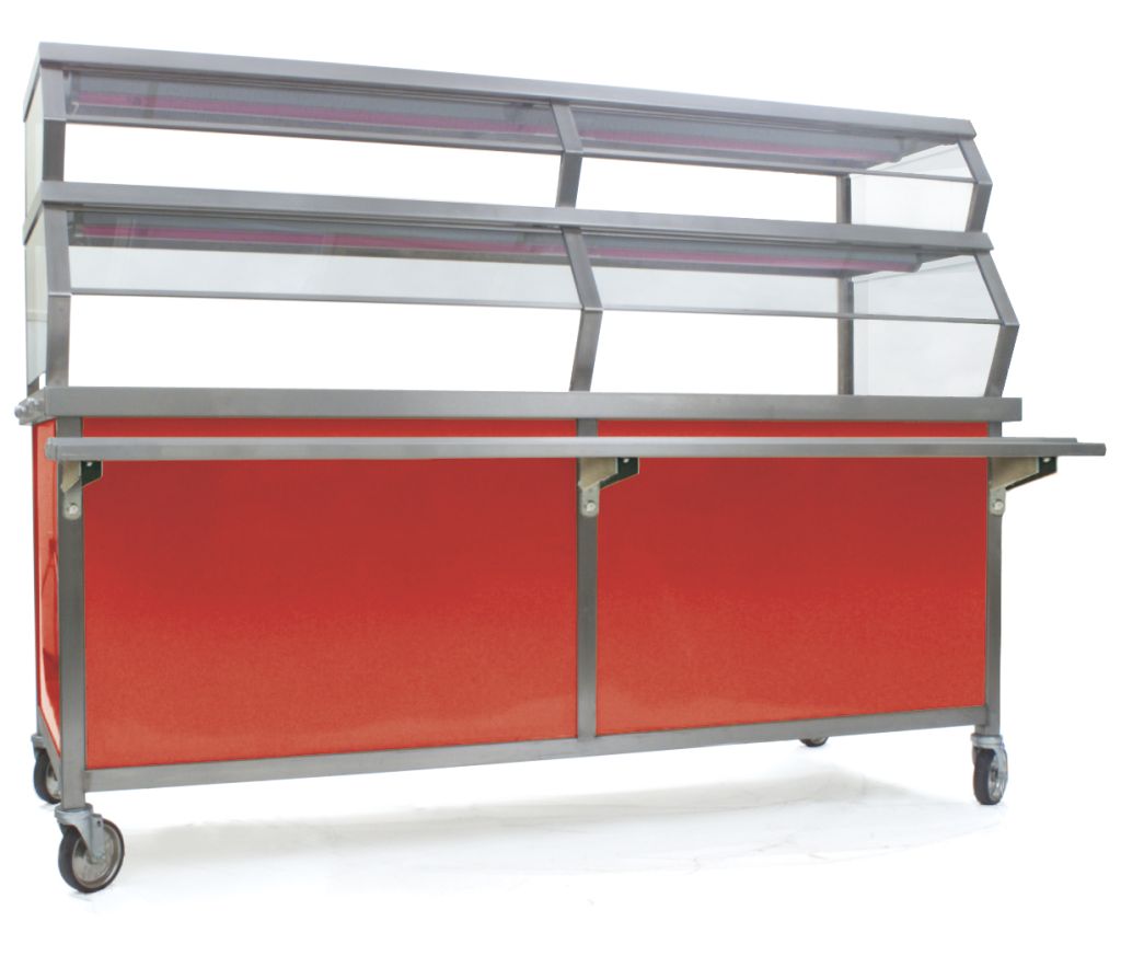 Director's Choice solid top refrigerated base unit with forced air evaporator for cold storage on the line