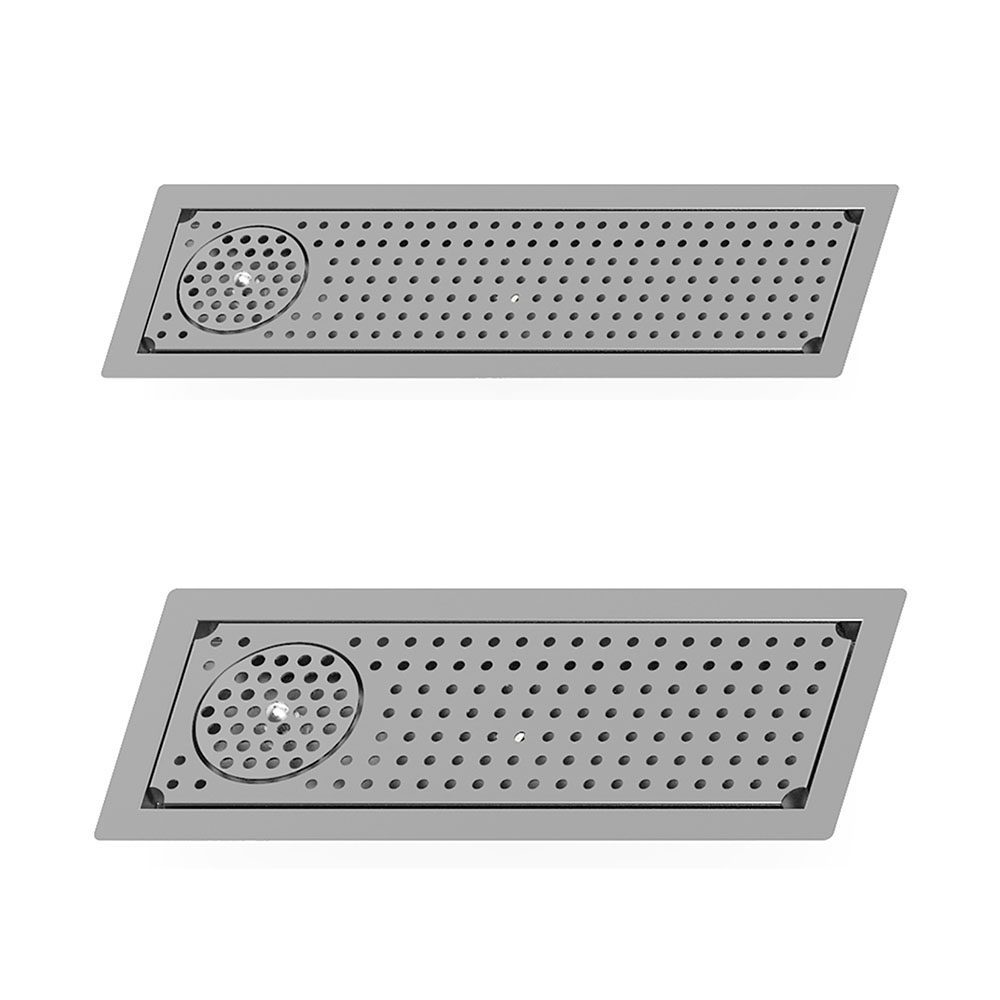 Drop-in glass rinser trough installed flush with a bar countertop