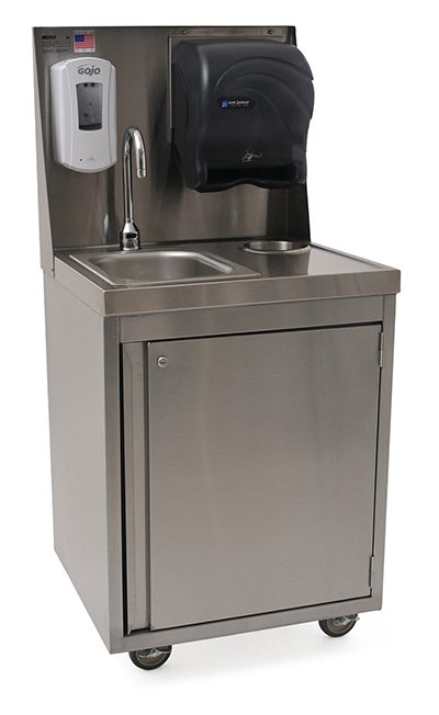 Hands-free portable hand sink for temporary and outdoor handwashing stations