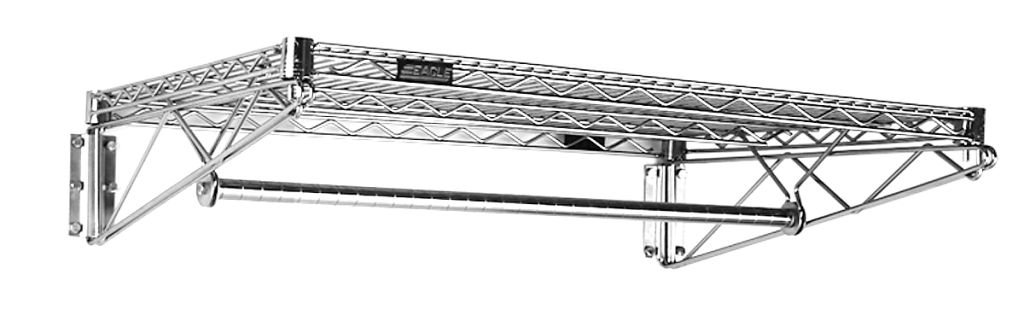 Wall mount gowning rack with hanger tube for garment storage