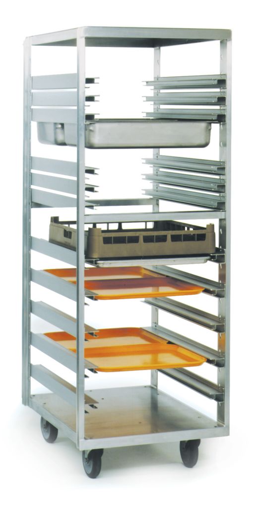 Universal angle rack with keyhole slots for adjustable pan slides