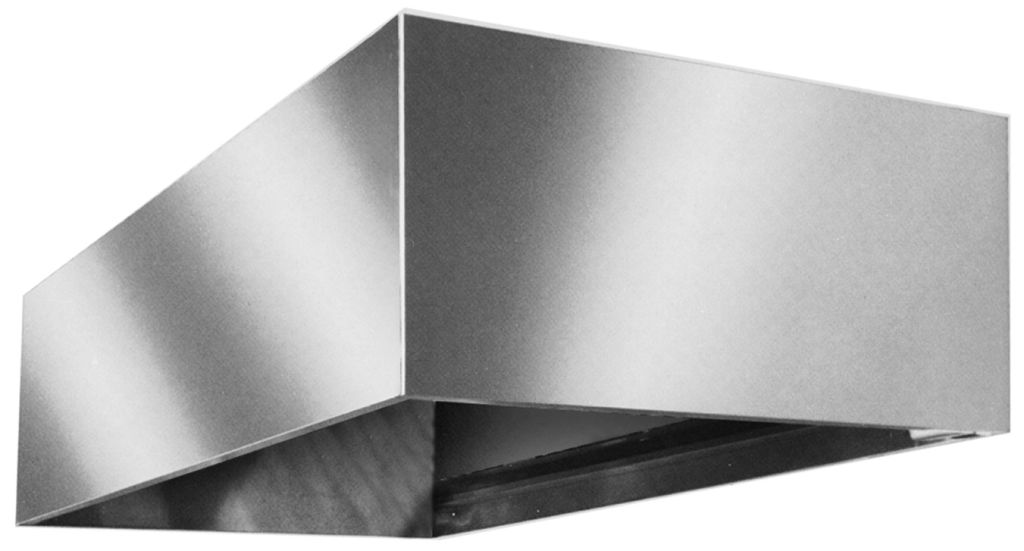 Stainless steel condensate ventilation hood over a dish machine