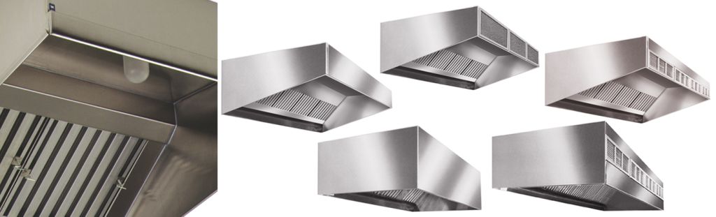 Stainless exhaust ventilation hood over a cook line in a Boise restaurant