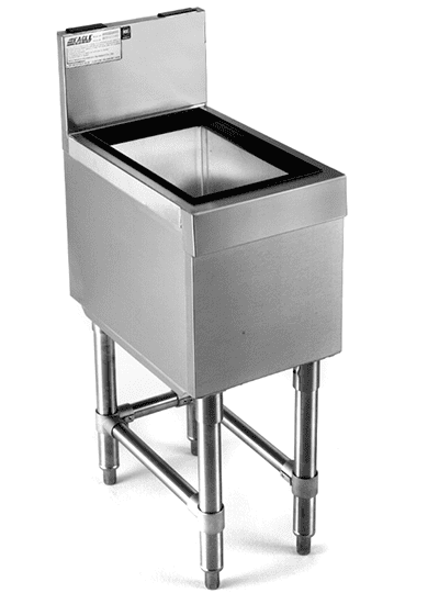 Spec-Bar underbar ice chest with sliding stainless cover and insulated ice bin