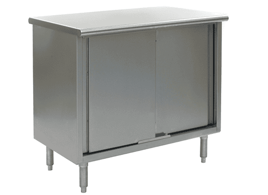 Spec-Master enclosed worktable with flat top for a commercial prep line
