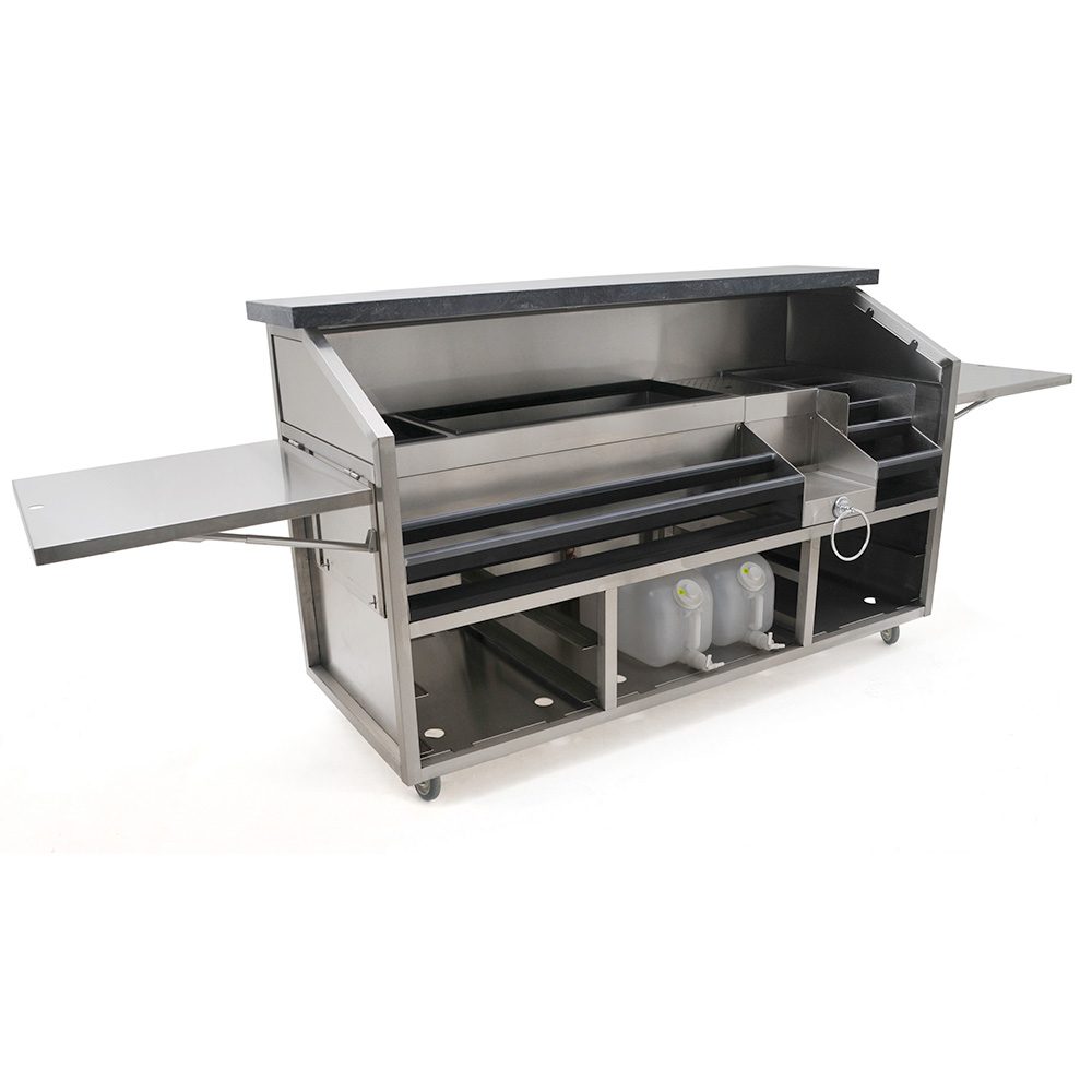 Spec-Bar deluxe portable bar with liquor display, ice bin and blender station