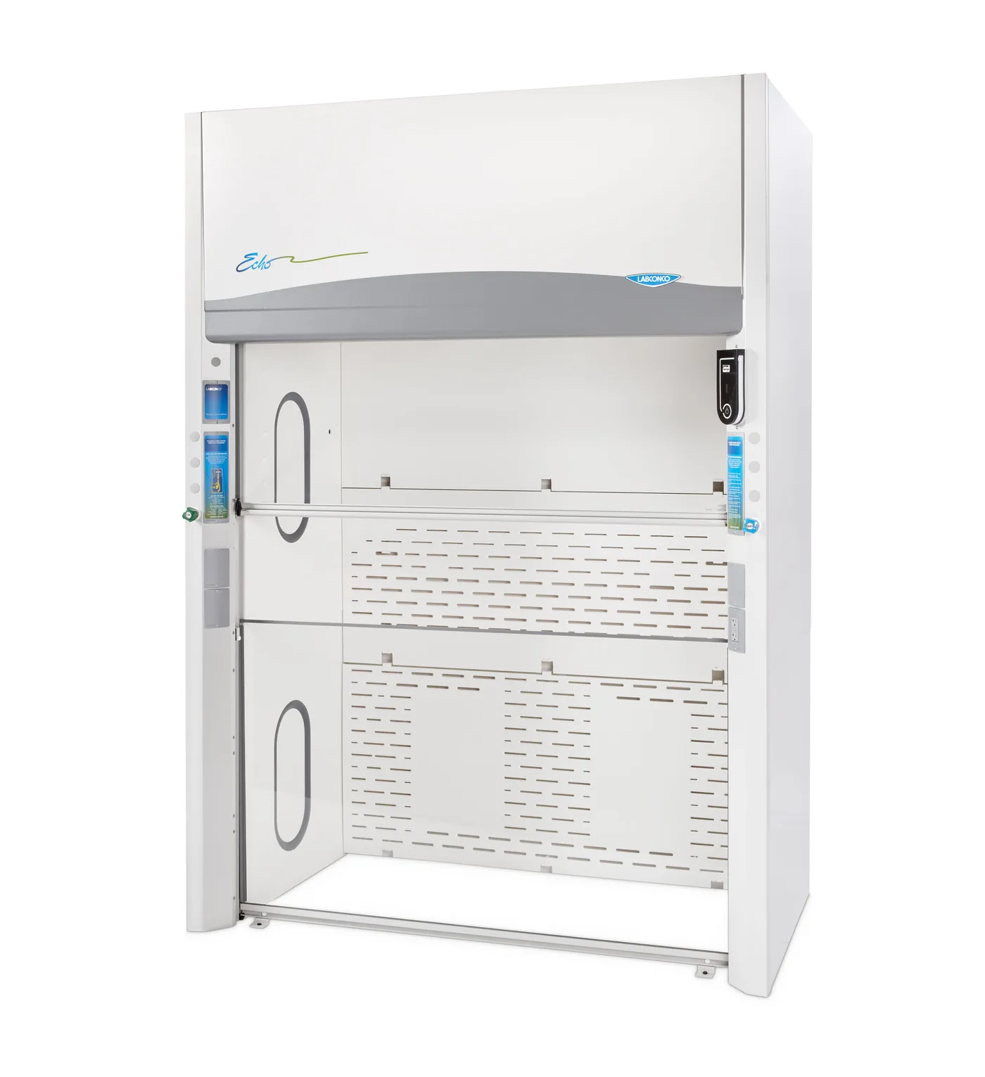 Labconco Protector Echo floor-mounted filtered ductless fume hood shown from the side