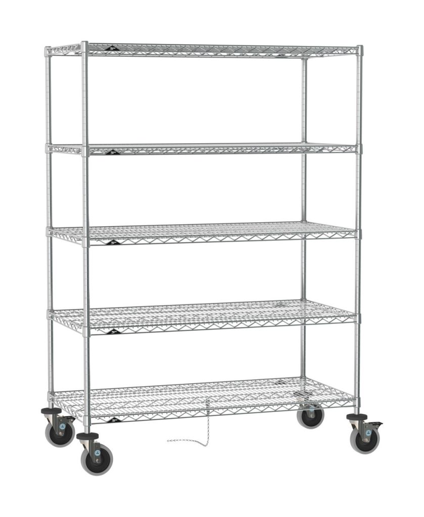 Metro ESD safe Super Erecta 5-shelf wire shelving cart for electronics assembly