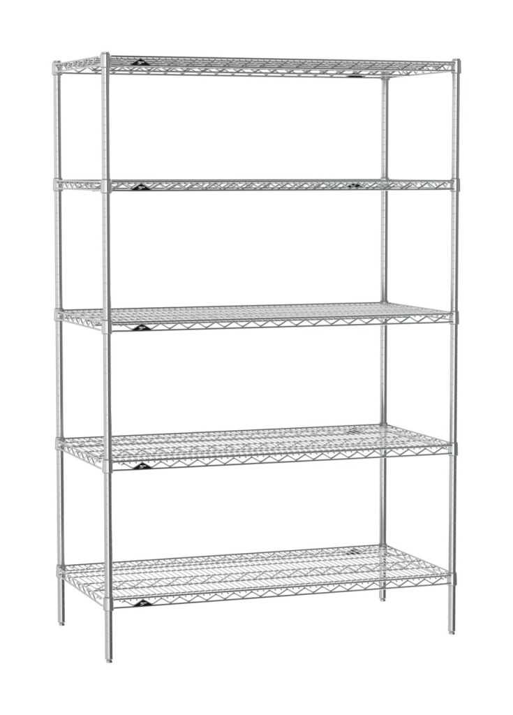 Metro ESD safe Super Erecta five-shelf wire shelving unit for electronics assembly