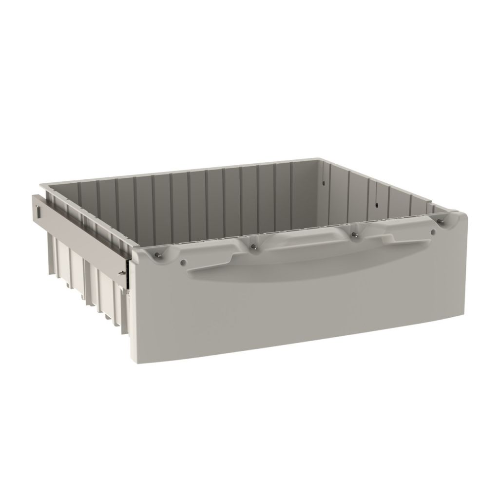 Replacement polymer medical cart drawers in multiple heights