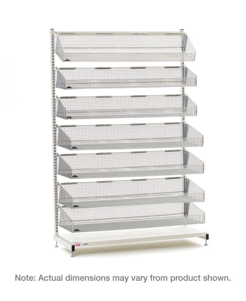 Metro qwikSIGHT stationary single-sided seven-basket shelving unit for bulk picking
