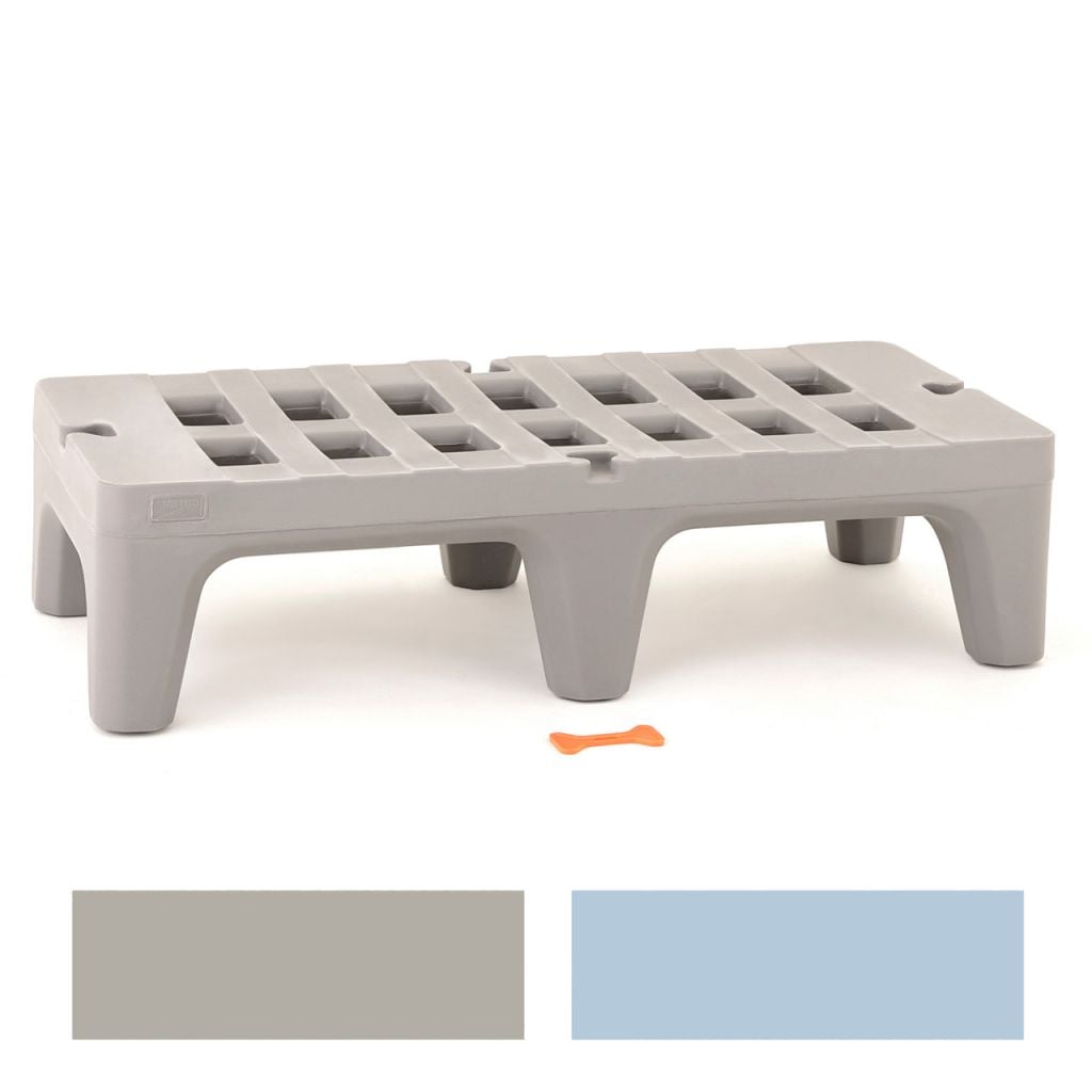Metro bow-tie dunnage rack keeping bulk sacks and cases off the floor