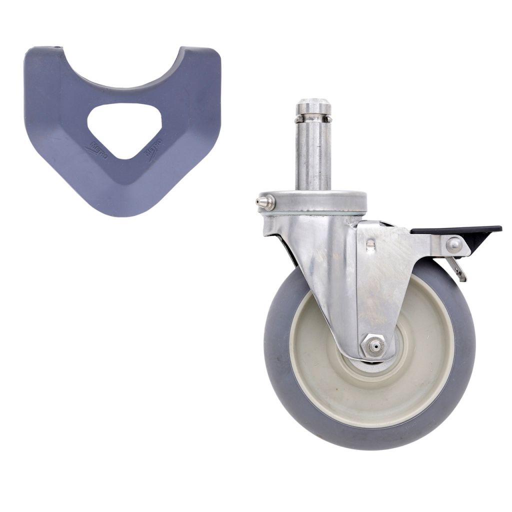 Metro 5-inch washable donut swivel caster with brake for utility carts