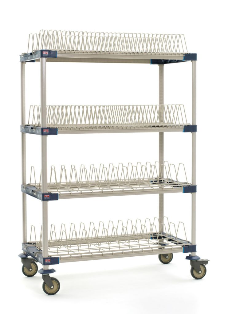 MetroMax 4 mobile drying rack with two tray racks and two pan racks